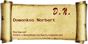 Domonkos Norbert névjegykártya